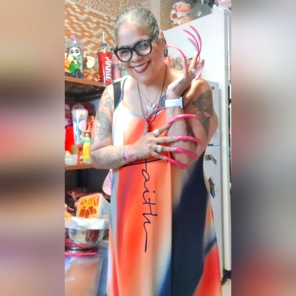 Abstract colors maxi dress size 20w